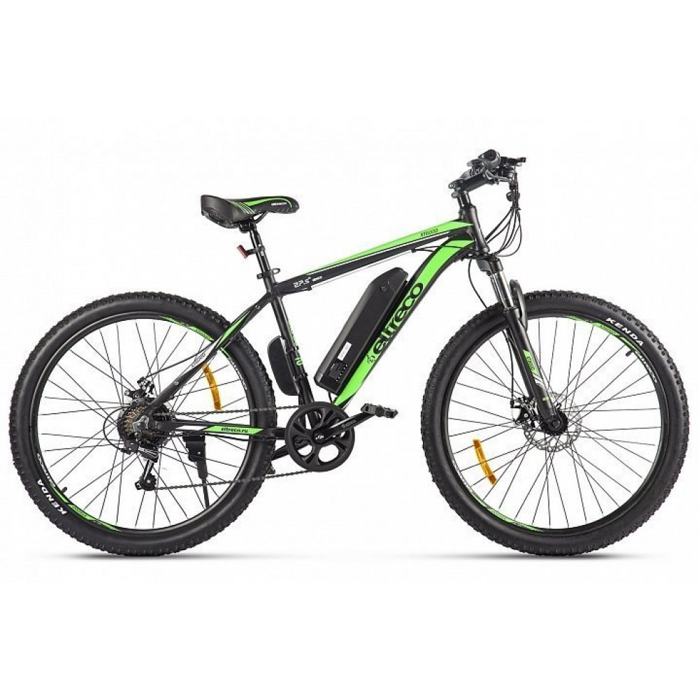 Электровелосипед велогибрид Eltreco XT 600 D (черно-зеленый) 2